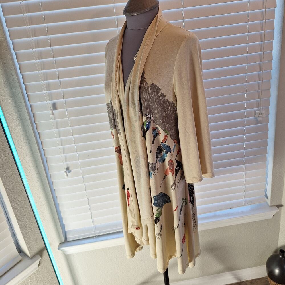 A Walk In The Park Size XL Open Front Long Light Duster Caridgan Sweater - Picture 8 of 12